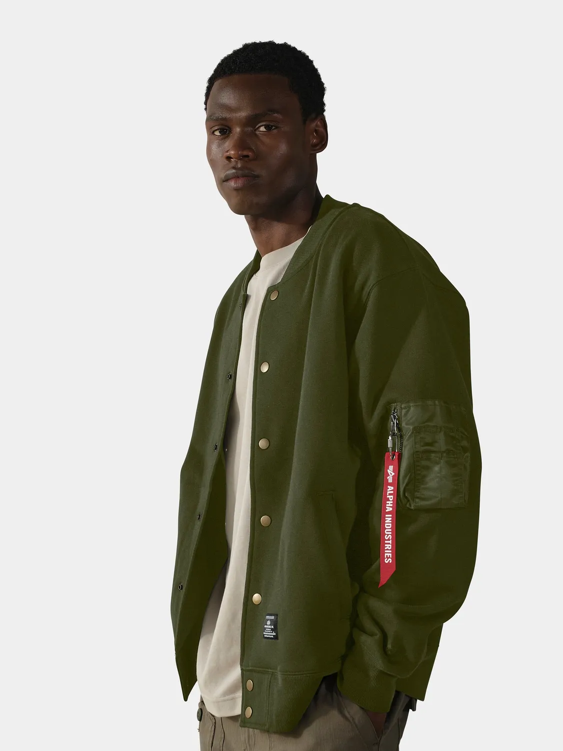 Alpha Industries MA-1 Fleece geaca verde fleece