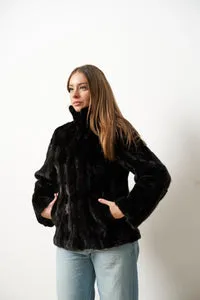 Mareus Midnight Onyx 643 haina vizon negru mozaic