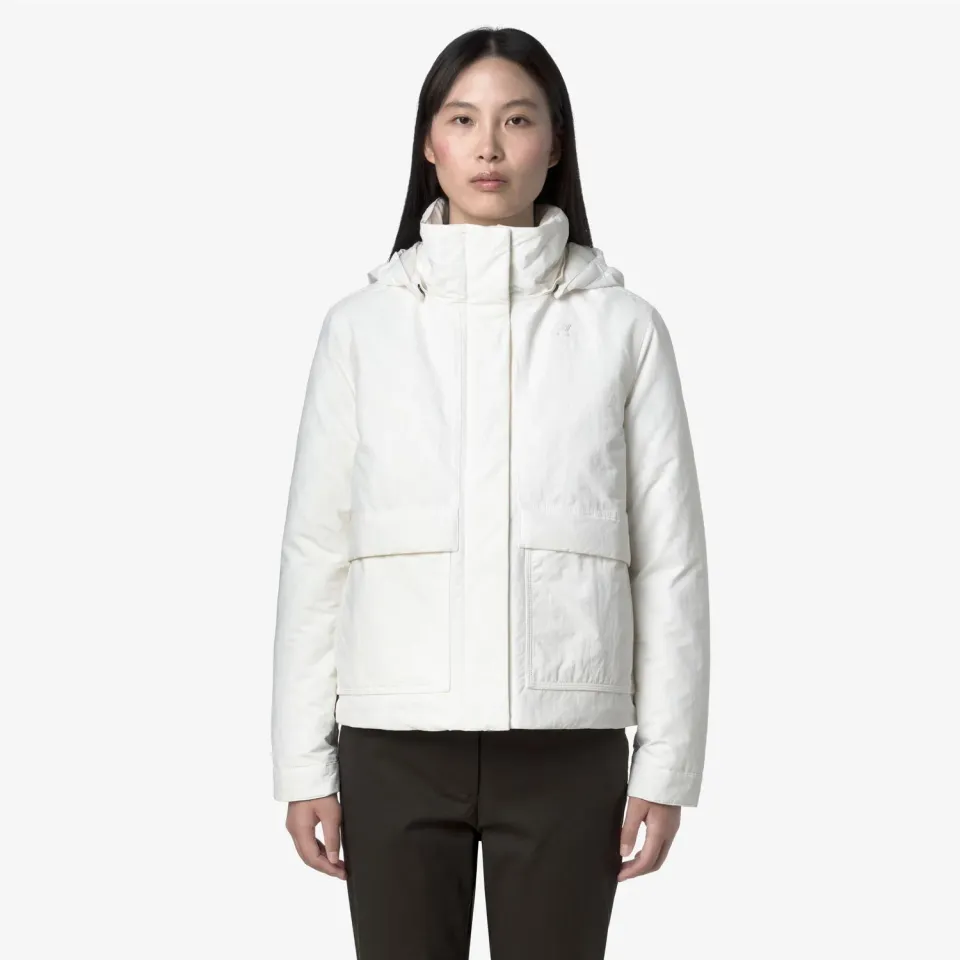 K-Way Kali Warm Cotton Nylon geacă damă albă scurtă
