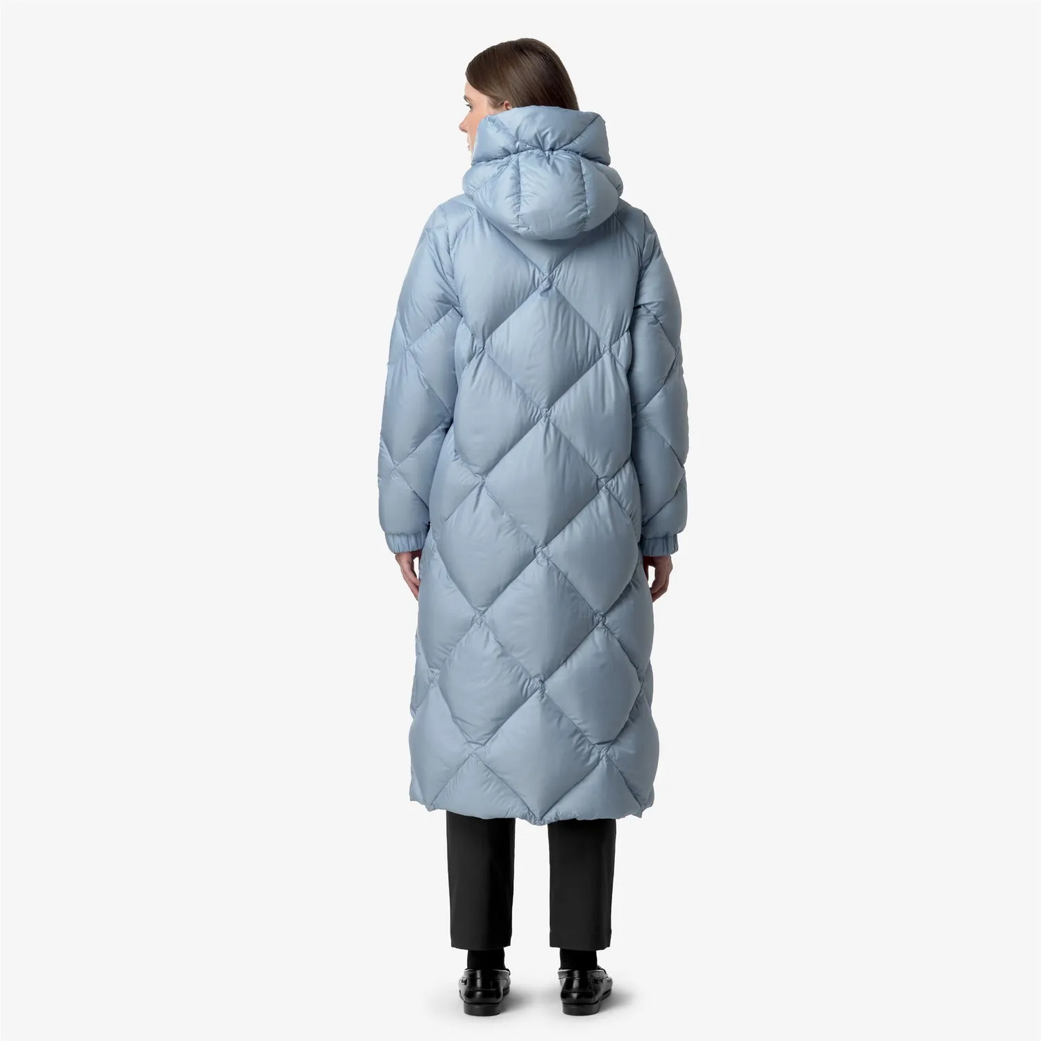 K-Way Neivel Super Light palton lung dama Blue Avio cu puf