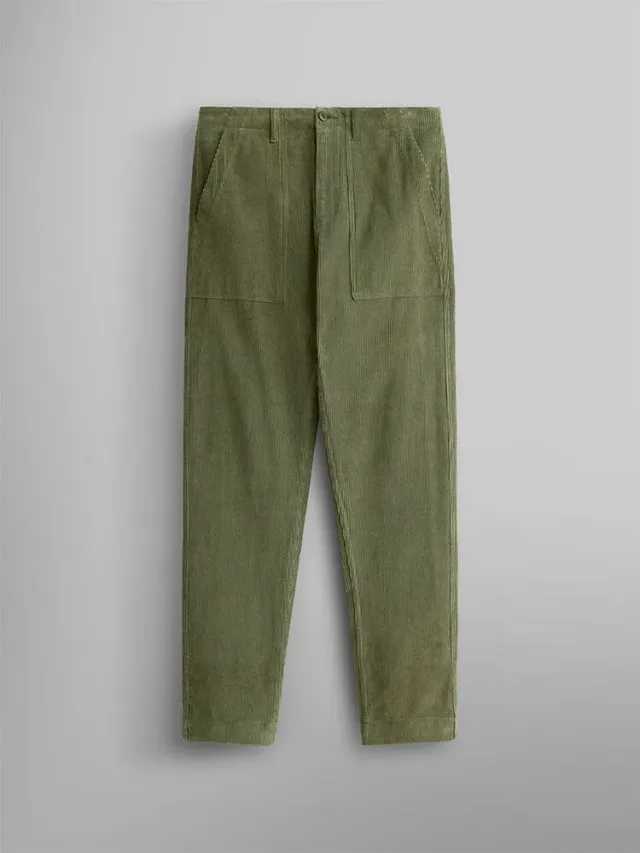 Alpha Industries Corduroy Fatigue pantaloni verzi catifea raiată
