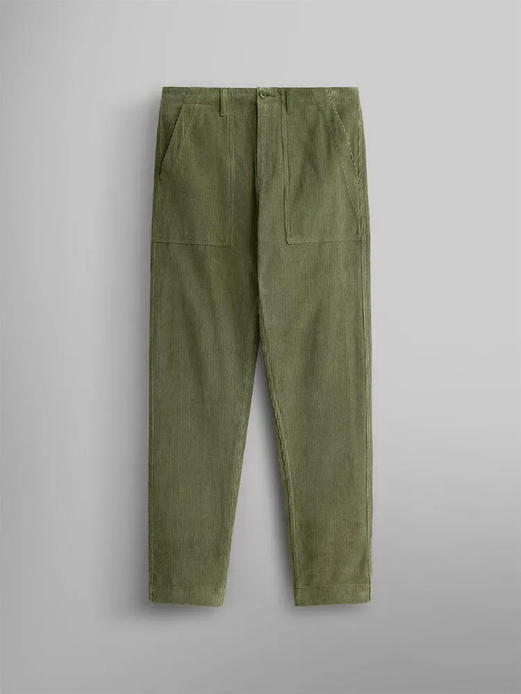Alpha Industries Corduroy Fatigue pantaloni verzi catifea raiată