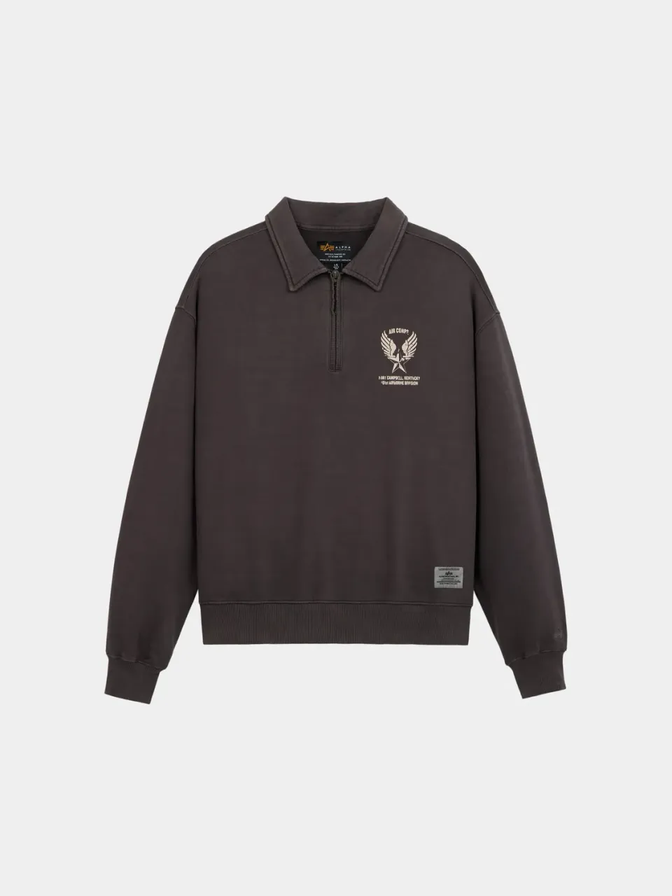 Alpha Industries Essential Quarter Zip bluza verde fermoar