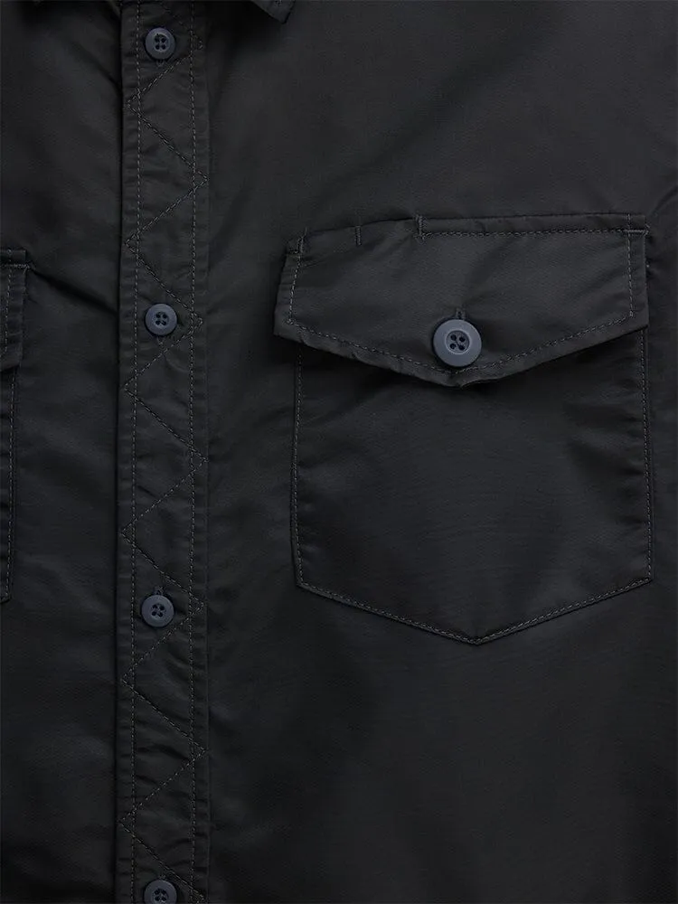 Alpha Industries Flight LS Overshirt supracamasa charcoal nylon