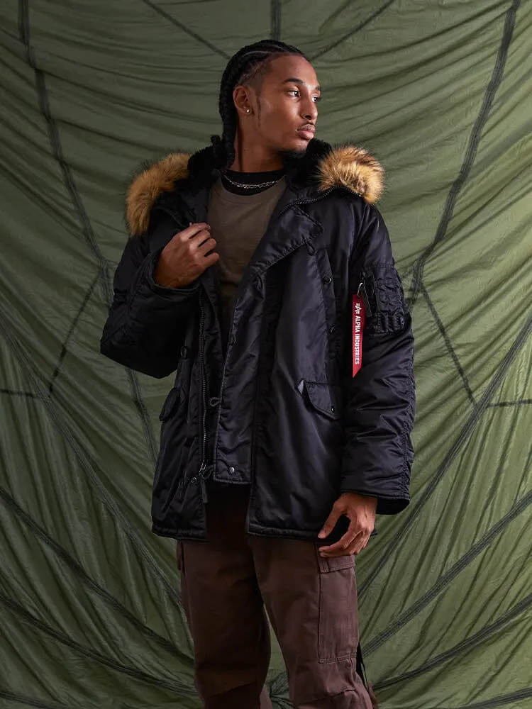Alpha Industries N-3B Heritage parka neagra calduroasa