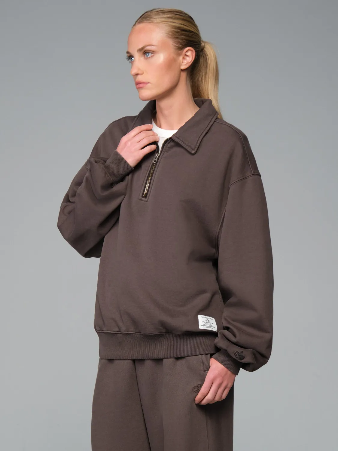Alpha Industries Essential Battlewash bluza Hickory vintage