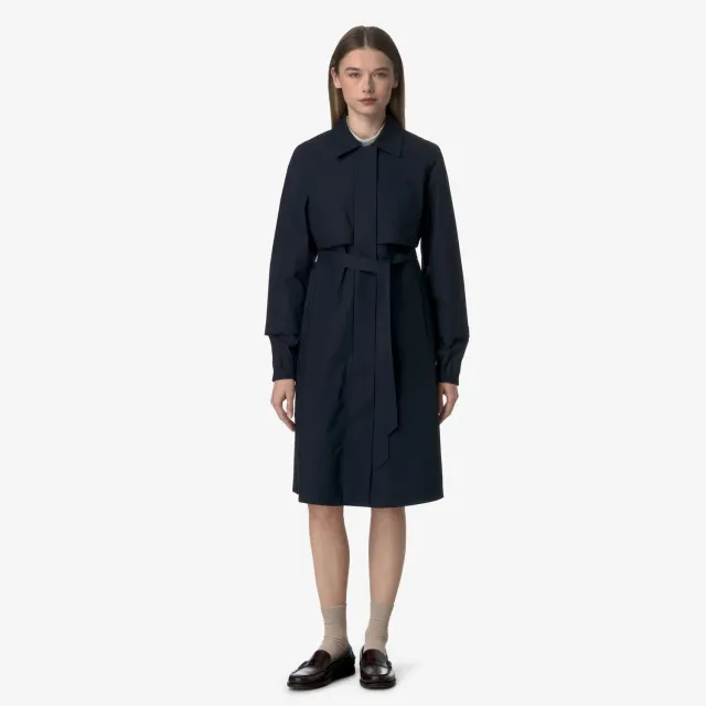 K-Way Jesy 3L Poplin palton dama Blue Depth-Beige lung