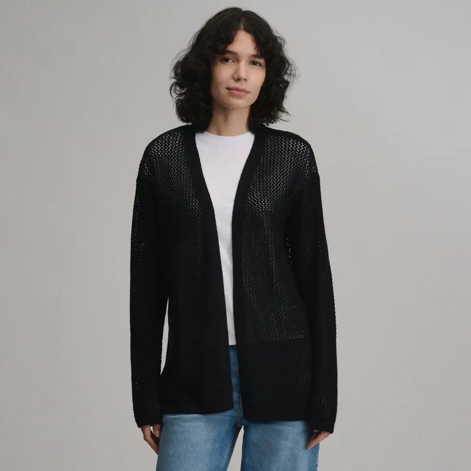 Eddie Bauer Open-Front Cardigan damă Sage călduros