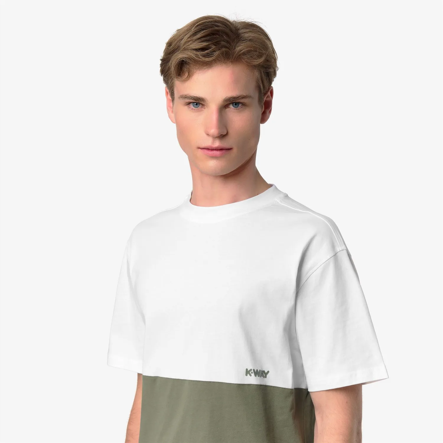 K-Way Solo tricou barbati verde-alb colorblock