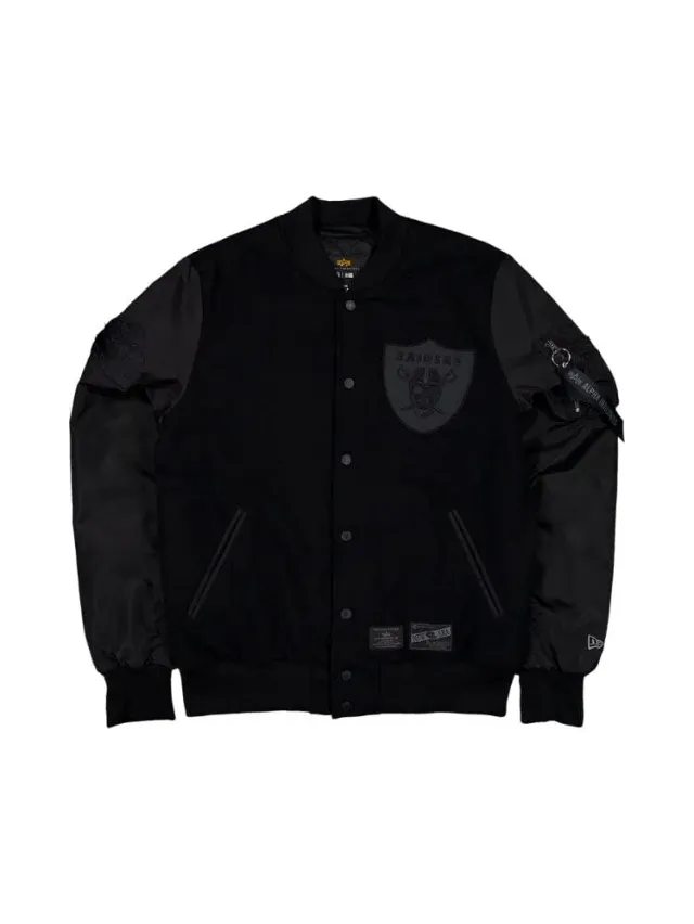 Alpha Industries MA-1 Wool Varsity geaca bomber negru lana