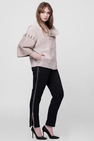 Mareus Pearl 300 poncho shearling piele bej 60 cm