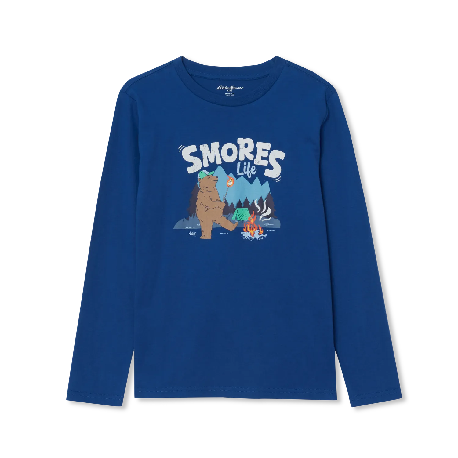 Eddie Bauer Boys Long-Sleeve Graphic Tee tricou Charcoal Heather bumbac