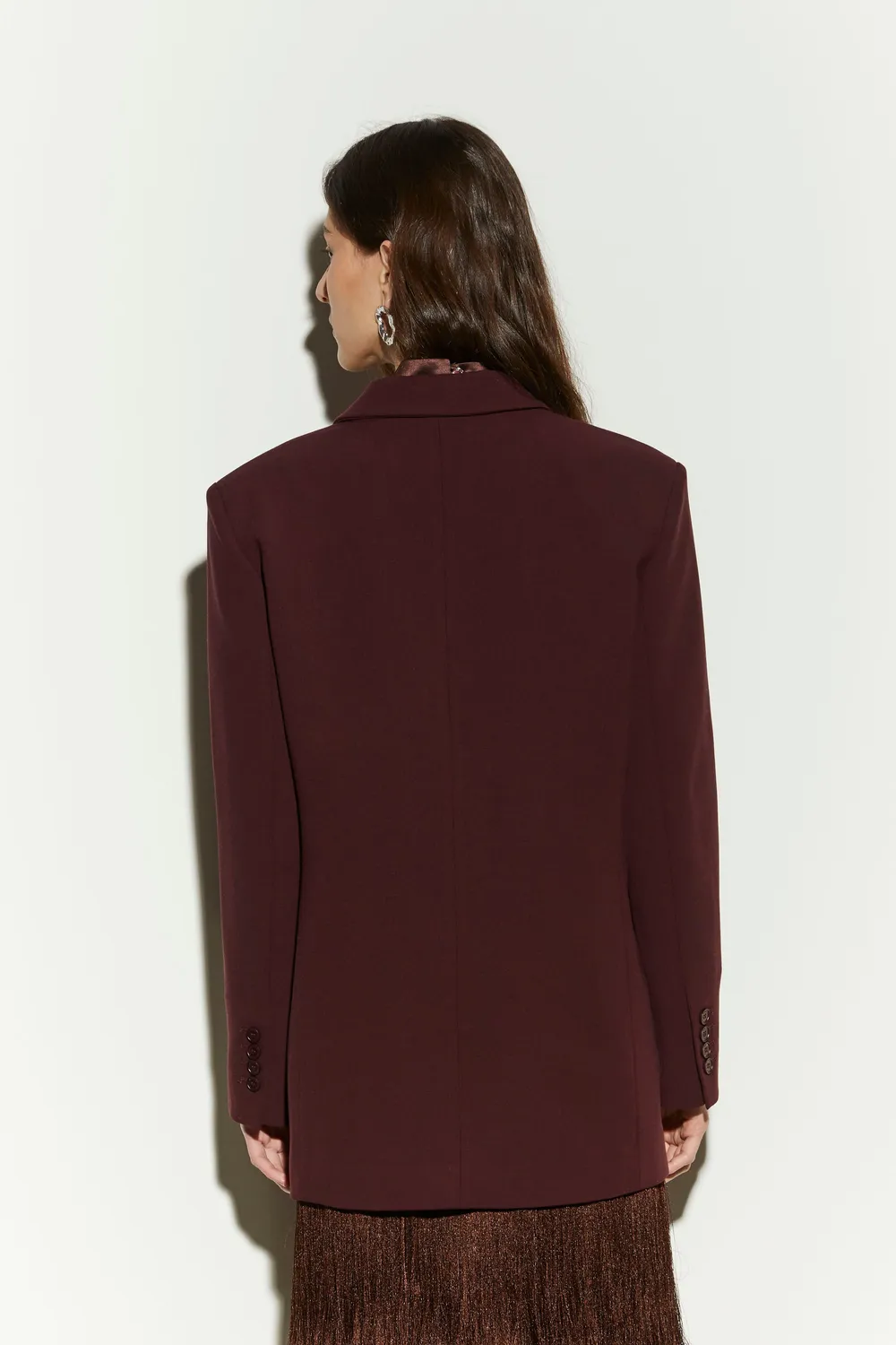 Isabelle Blanche blazer burgundy la două rânduri