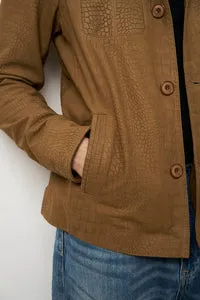 Mareus Amber Croc 613 geaca piele barbati Amber Nubuck