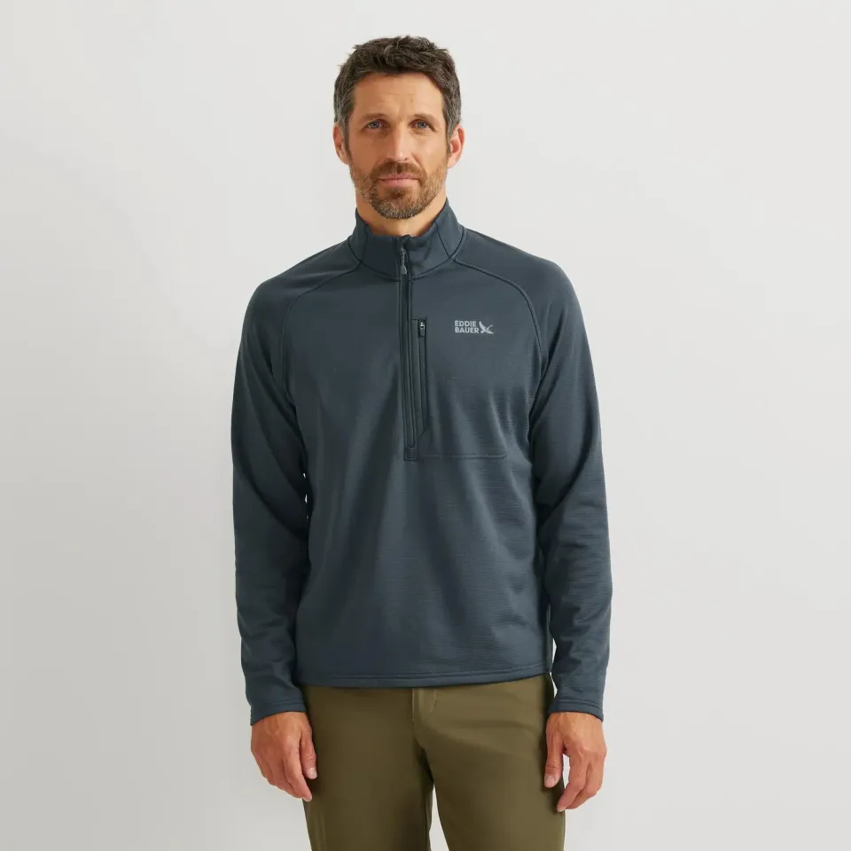 Eddie Bauer High Route Grid Fleece-Lined 1/2-Zip pulover Storm calduros