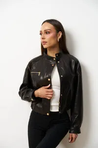 Mareus Obsidian Black 621 geaca piele dama neagra piele ovina