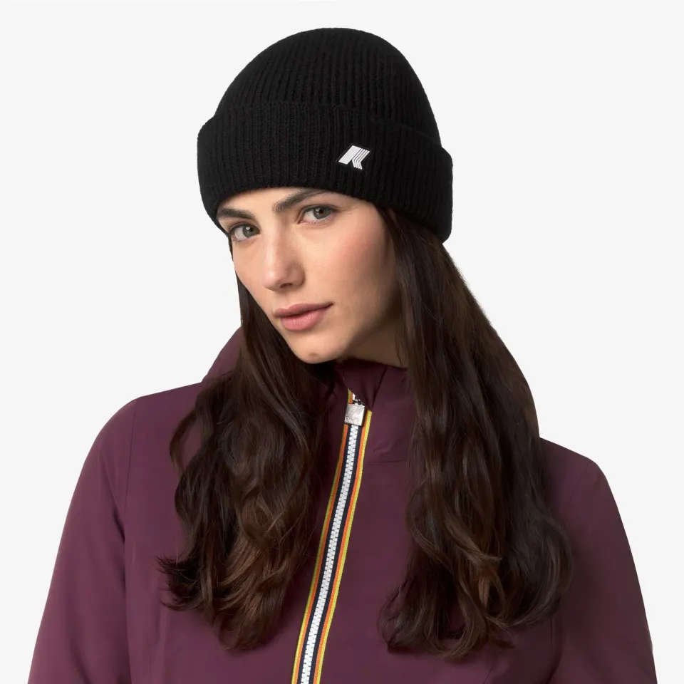 K-Way Brice Cardigan căciulă unisex neagră lână
