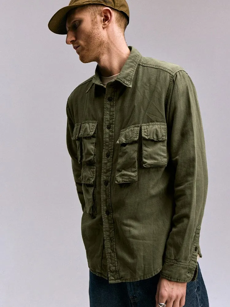 Alpha Industries OG-107 camasa barbati verde bumbac