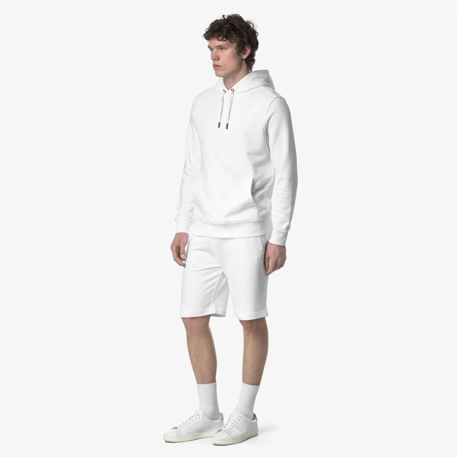 K-Way Erik French Terry pantaloni scurti albi bumbac