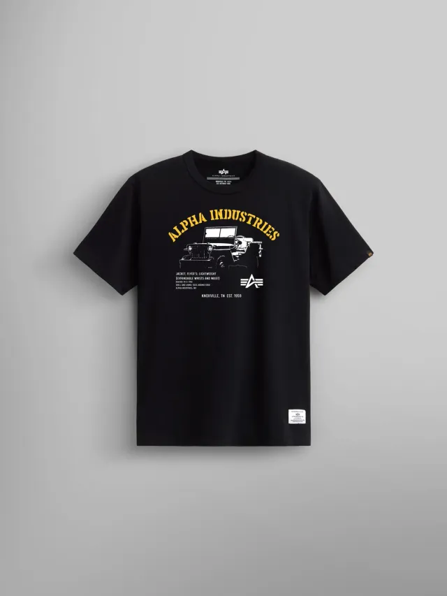 Alpha Industries Jeep Tee tricou negru bumbac