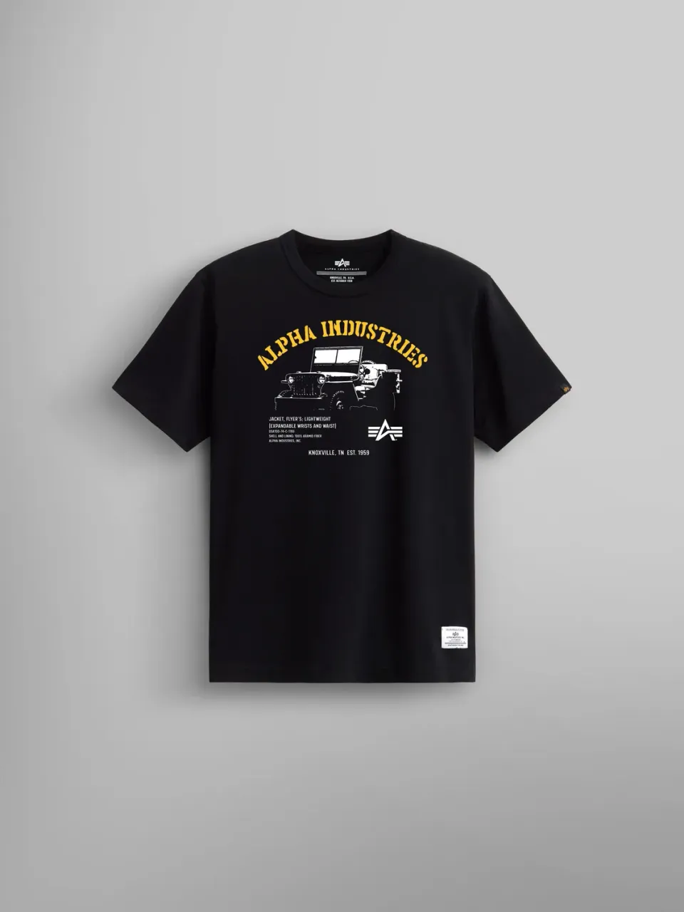 Alpha Industries Jeep Tee tricou negru bumbac