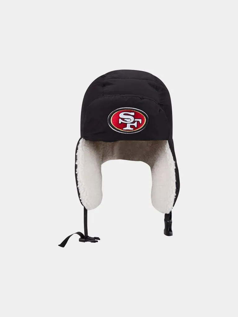 Alpha Industries 49ers caciula trapper neagra matlasata