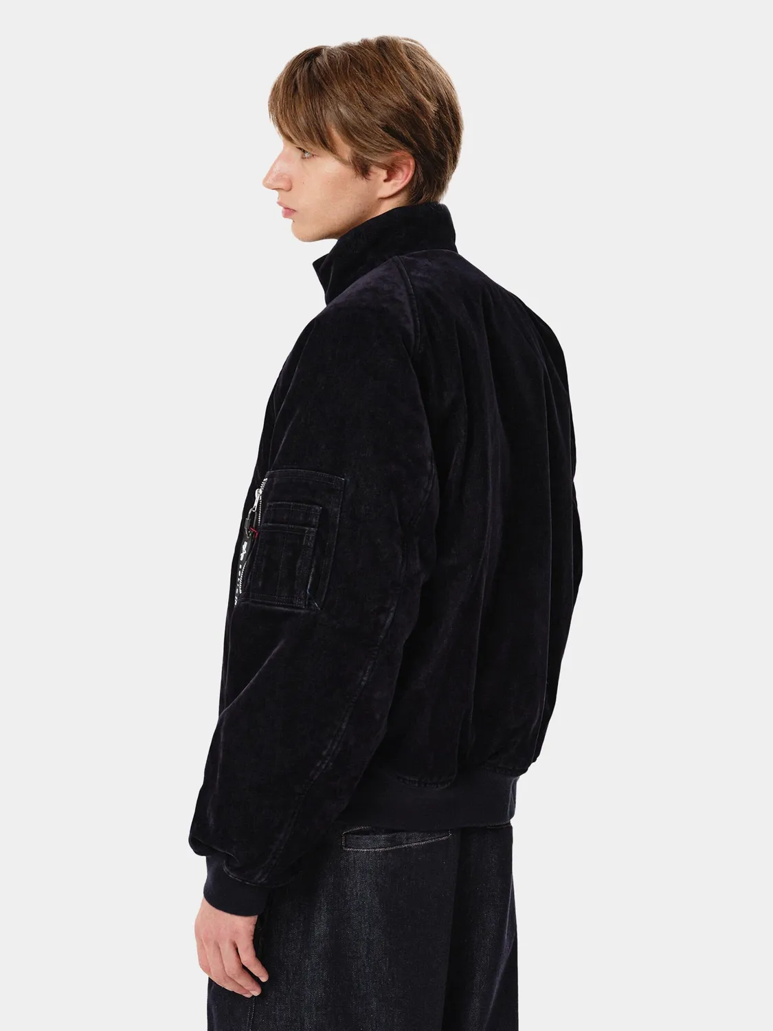 Alpha Industries MA-1 Solid Homme geacă bleumarin catifea