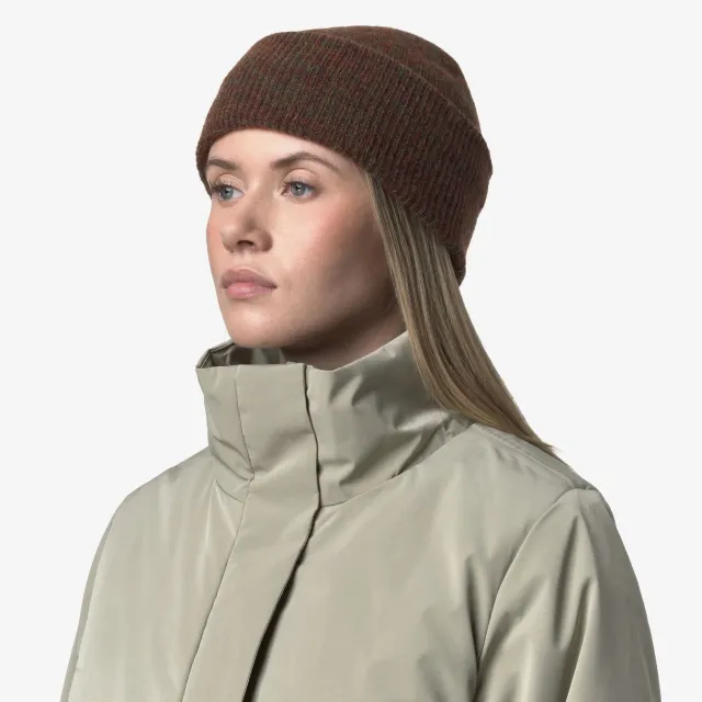 K-Way Brice Wool Stretch caciula dama maro lana