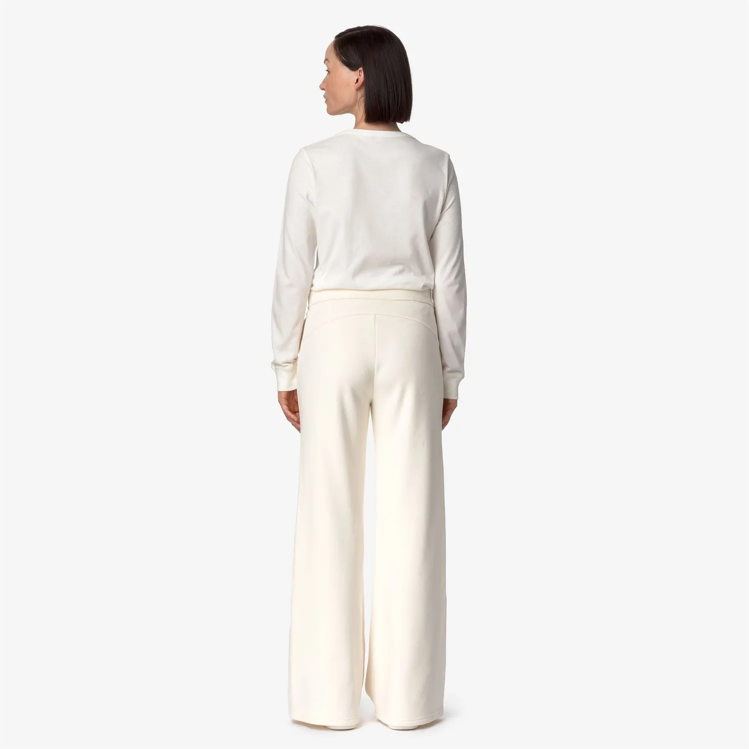 K-Way Jenny Velour Polar pantaloni damă albi căptușiți