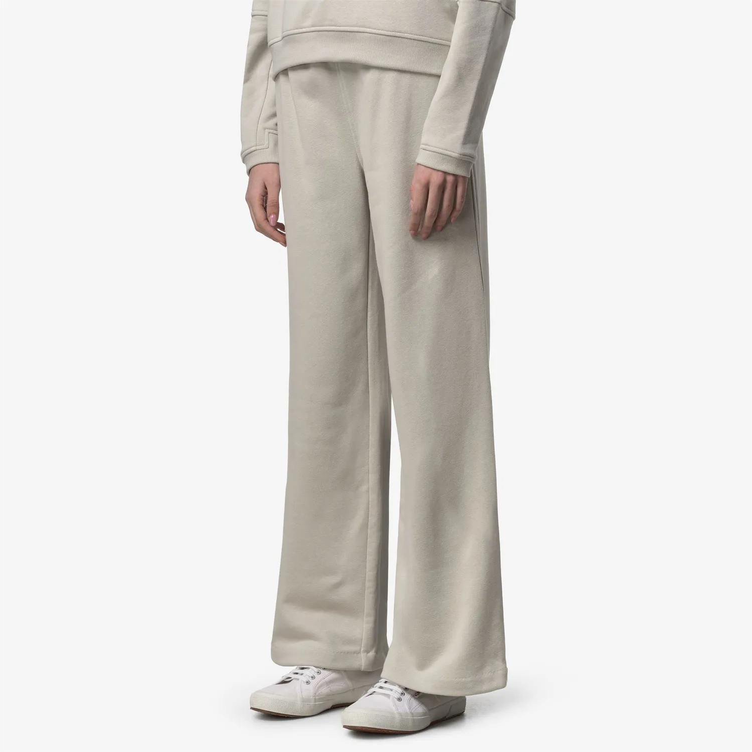 K-Way Loyre Poly Cotton pantaloni dama bej evazati