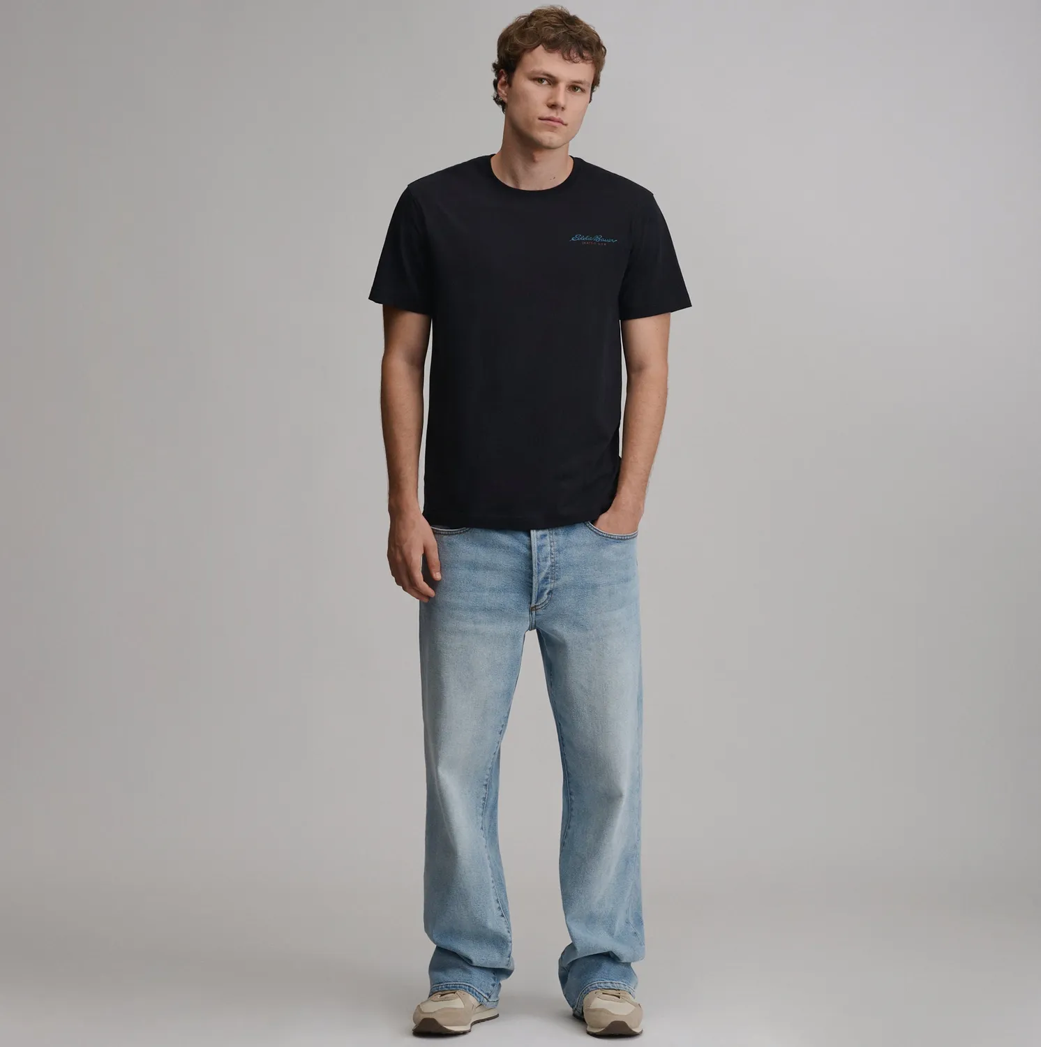 Eddie Bauer Bauer Down T-Shirt tricou barbati Negru bumbac