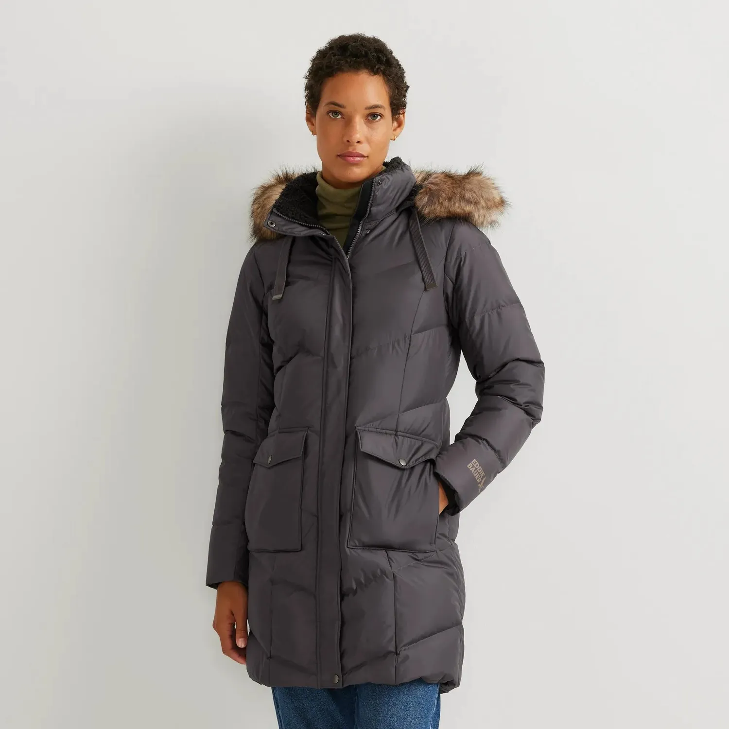 Eddie Bauer Lodge Cascadian parka puf dama mov