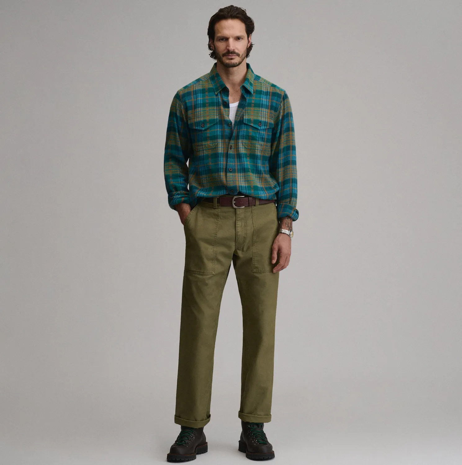 Eddie Bauer Cabin camasa flanel Sea Glass calduroasa