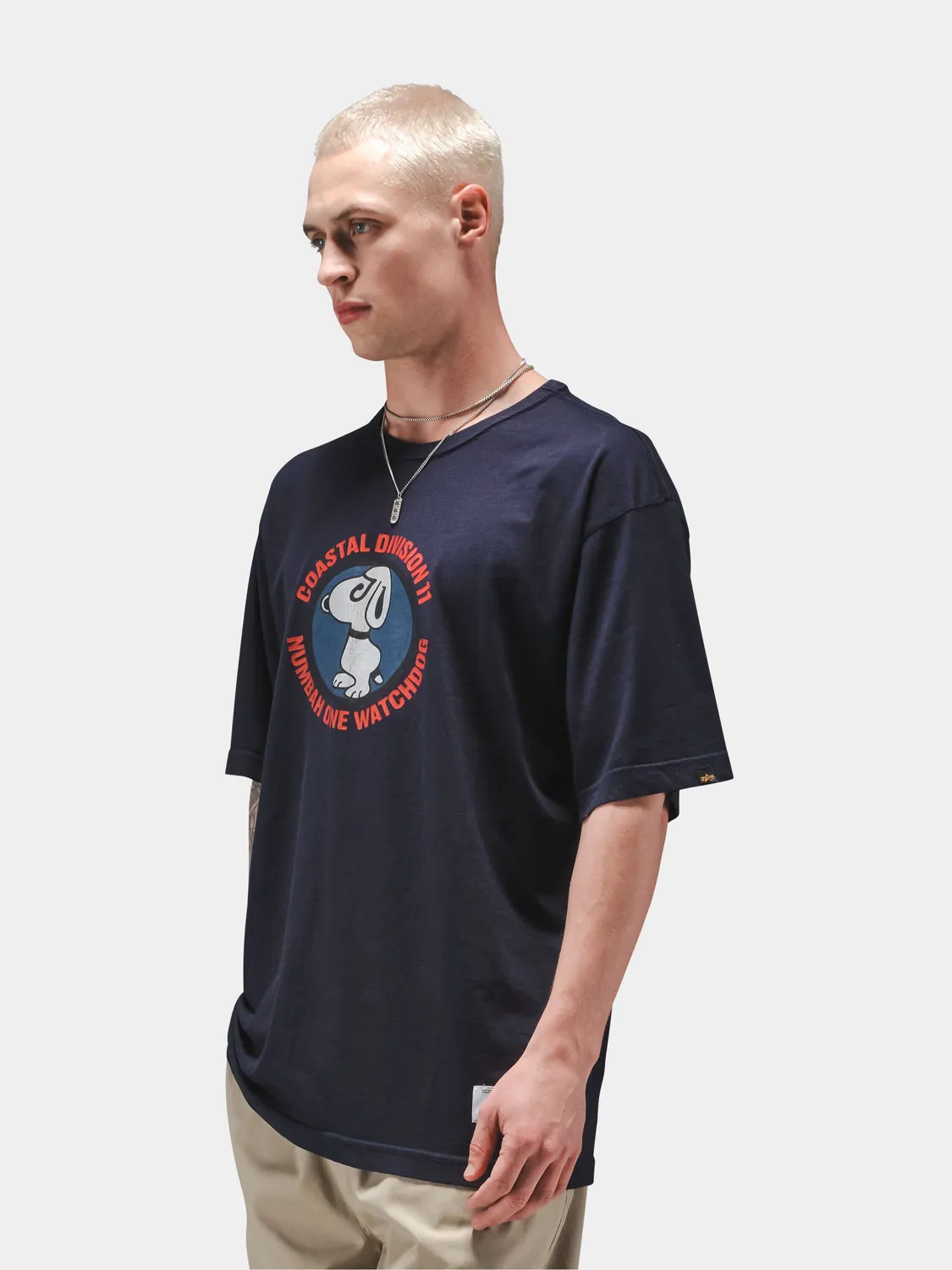 Alpha Industries Watch Dog tricou albastru bumbac relaxat