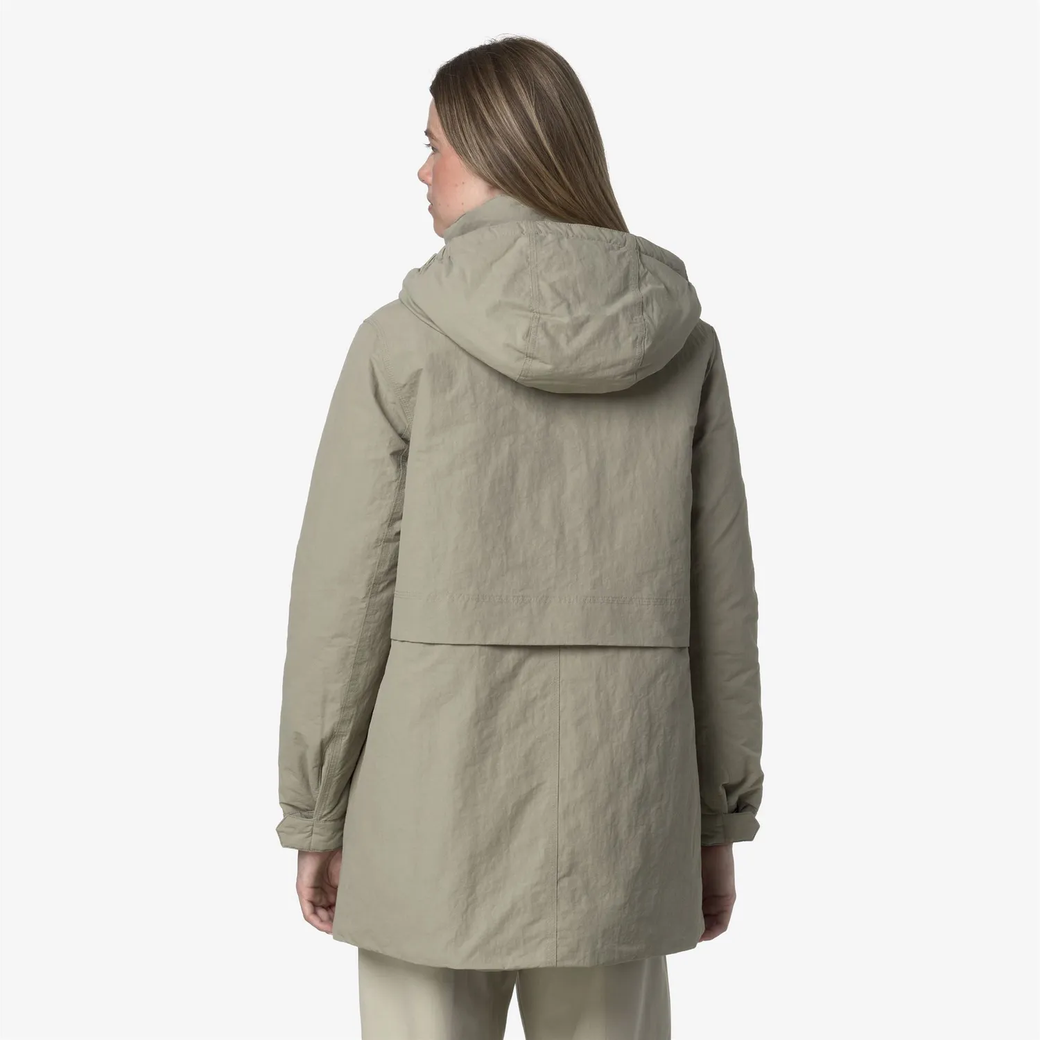 K-Way Kalima Warm Cotton Nylon Palton Verde Călduros
