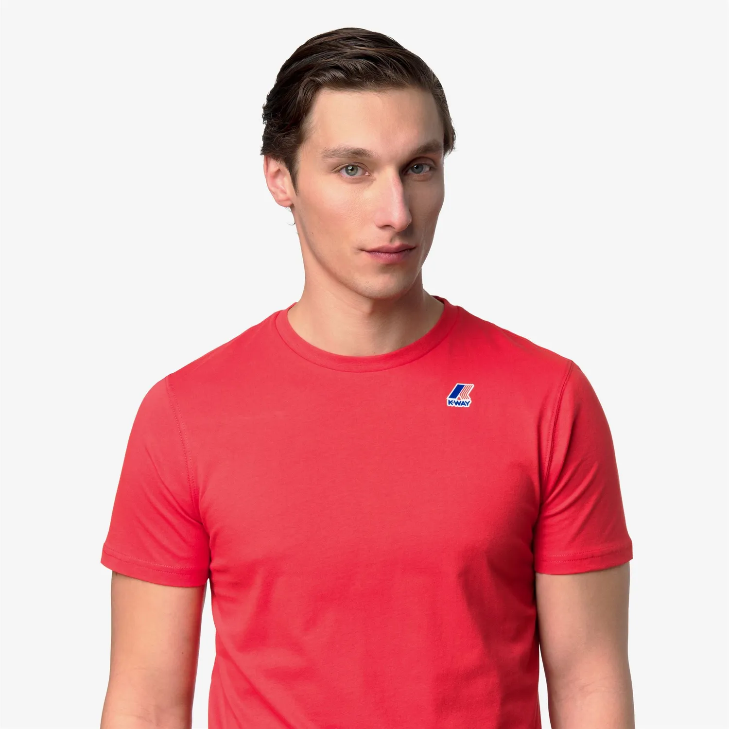 K-Way Leonide tricou unisex rosu bumbac pliabil