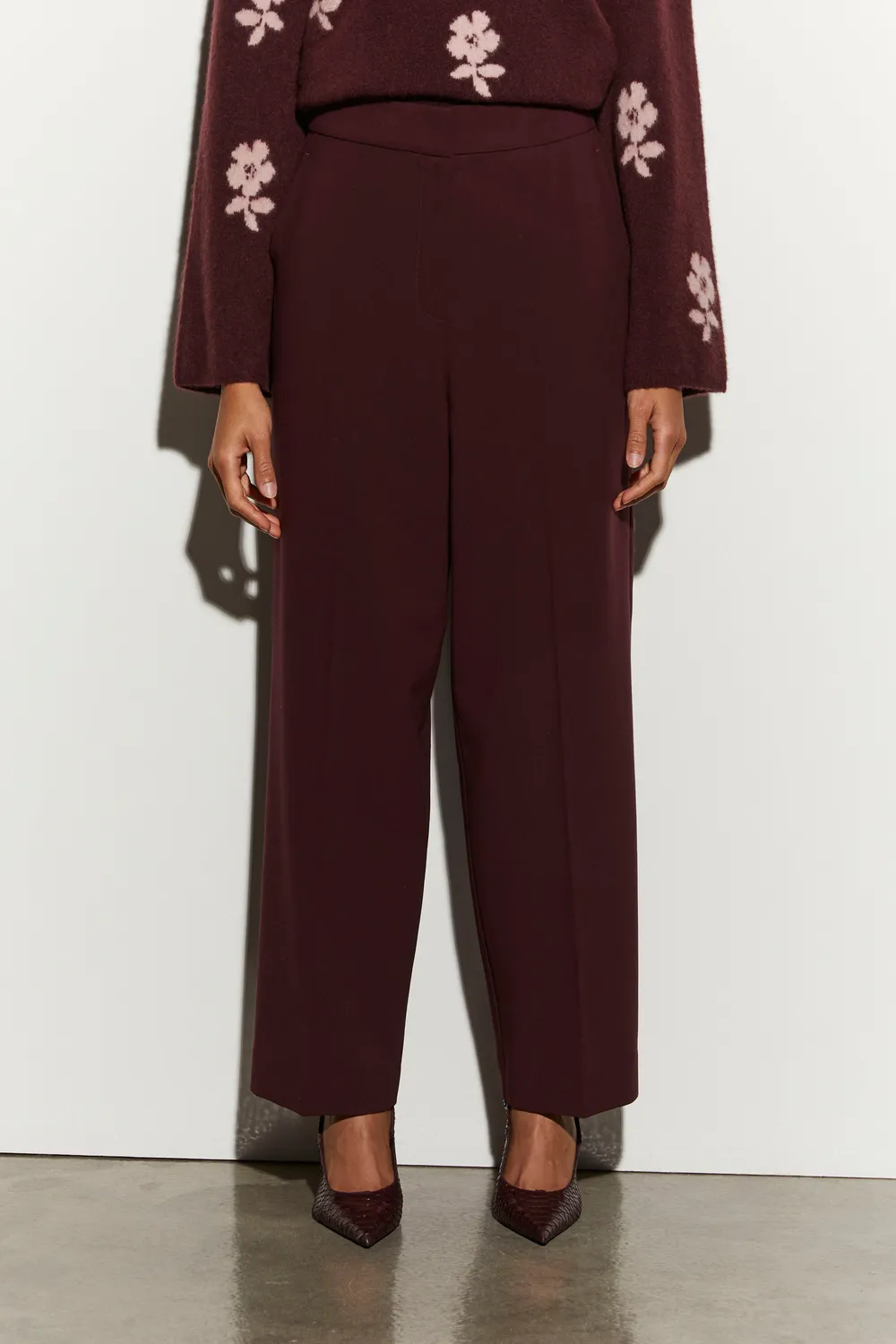 Isabelle Blanche pantaloni eleganti visinii din lana