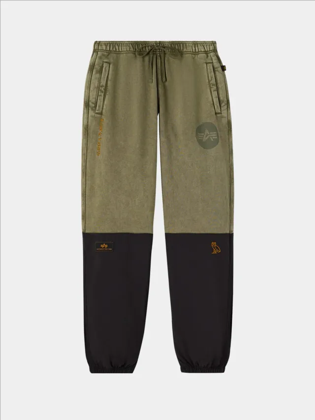 Alpha Industries OVO pantaloni fleece verzi bumbac relaxed