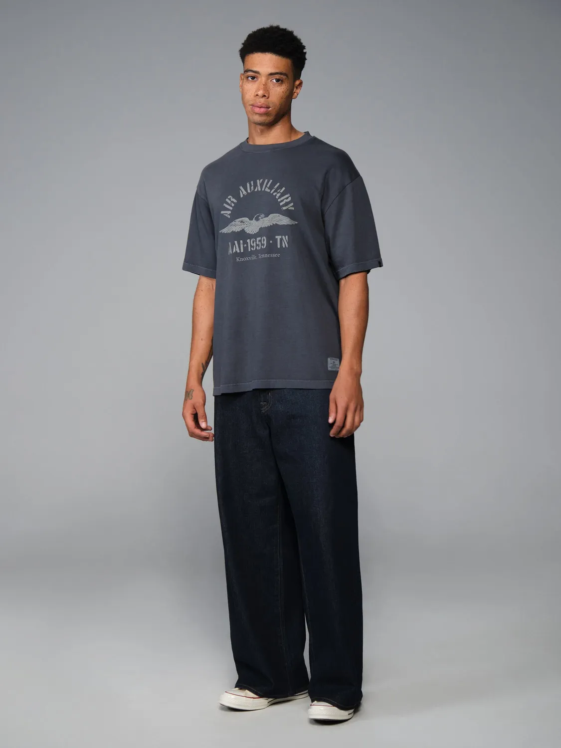 Alpha Industries Essential Battlewash tricou negru vintage