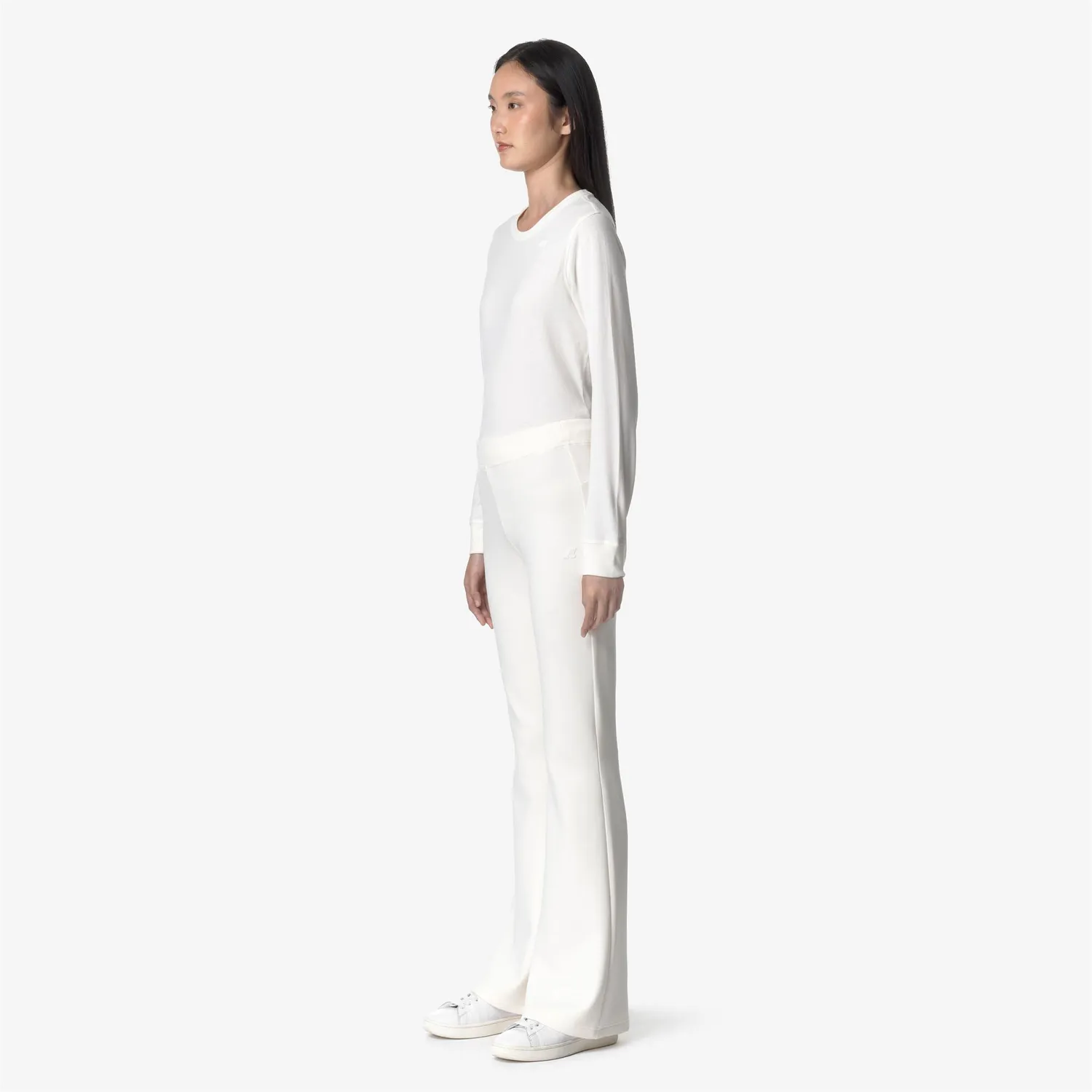 K-Way Jenny pantaloni sport damă albi evazați