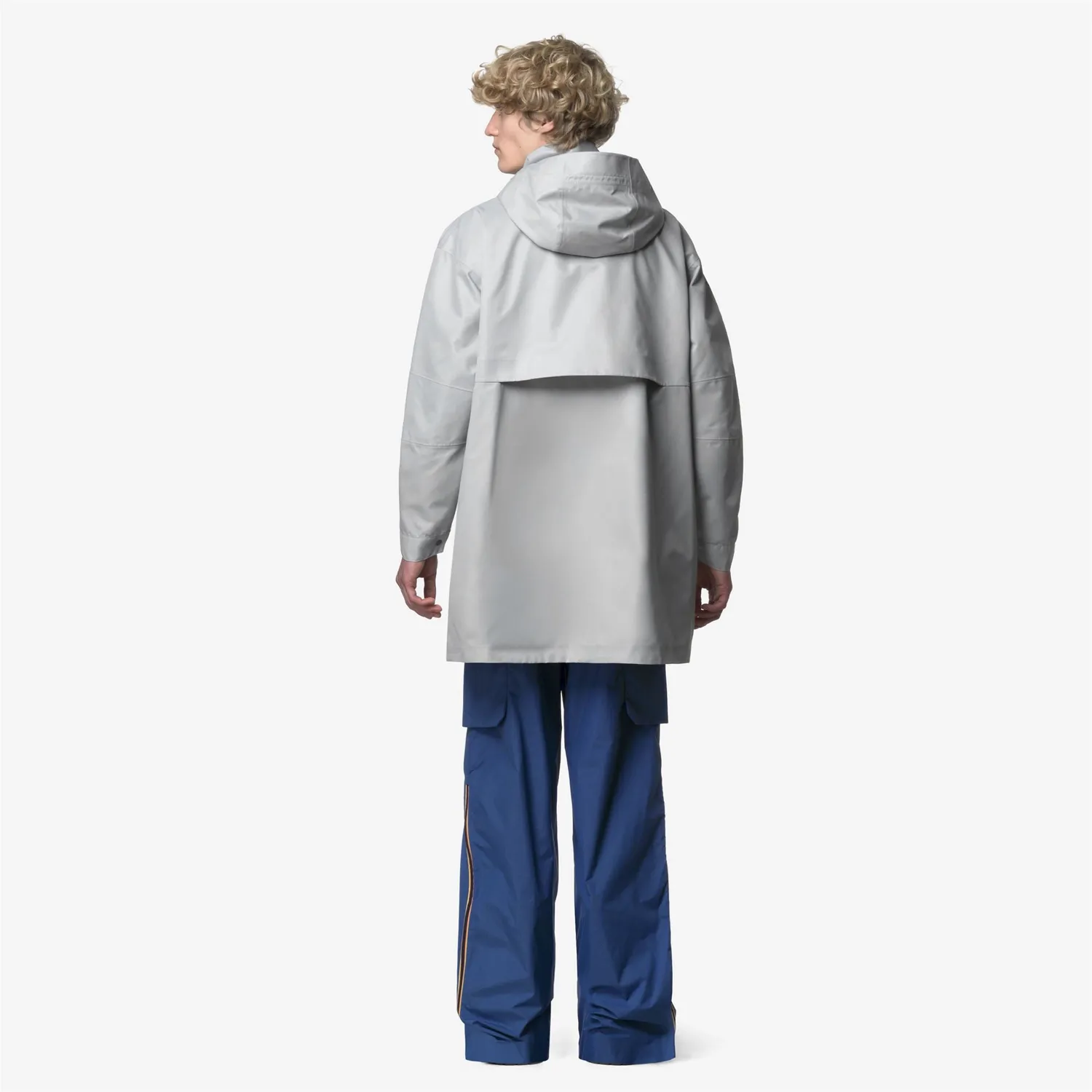 K-Way Effie geaca unisex gri 3/4 satinata cu gluga