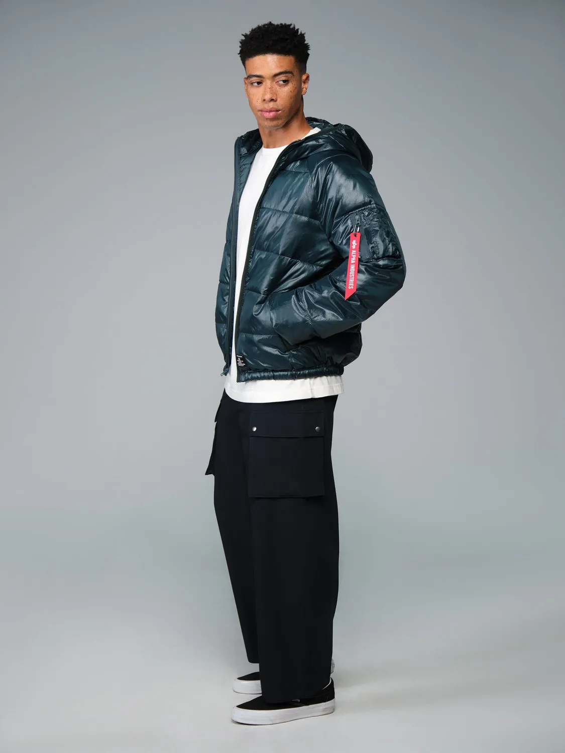 Alpha Industries Laughlin Ultralight geaca puffer Midnight Teal gluga