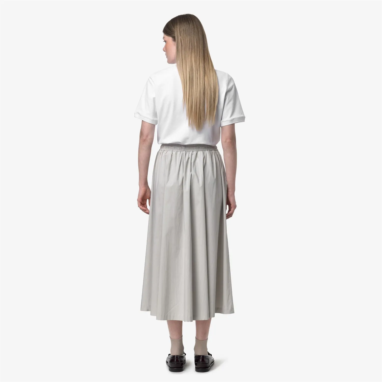 K-Way Mosella Light Poplin Tech fusta dama Beige Lt lunga