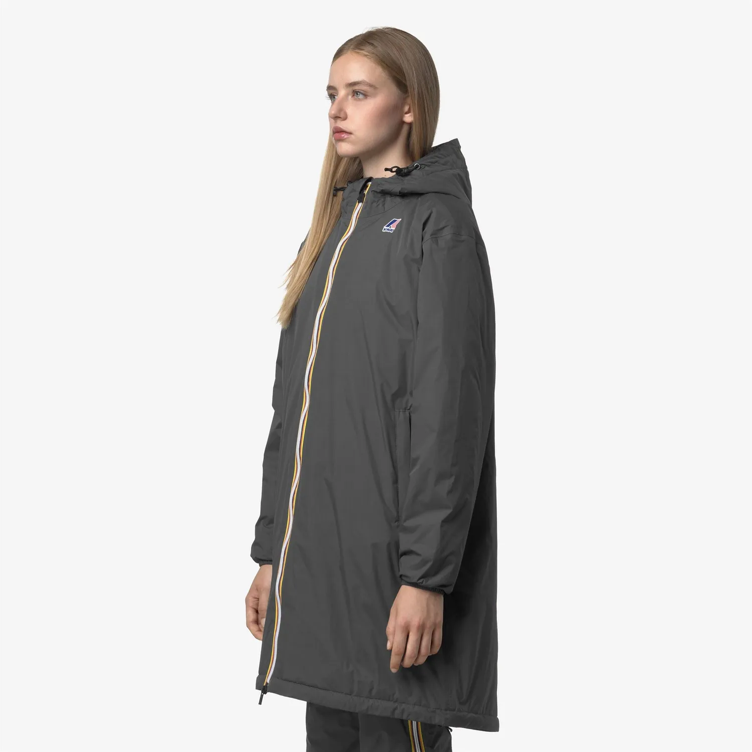 K-Way Le Vrai Eiffel palton unisex gri 3/4 calduros
