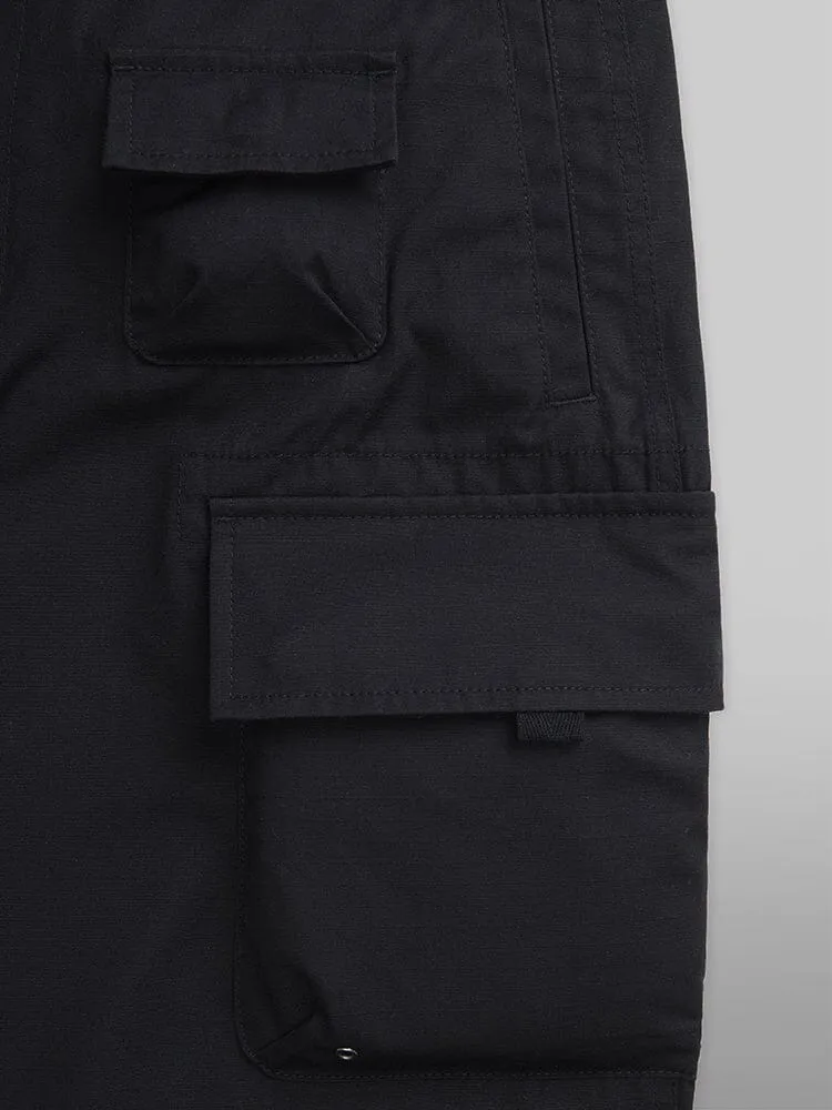 Alpha Industries Convertible pantaloni cargo negri ripstop