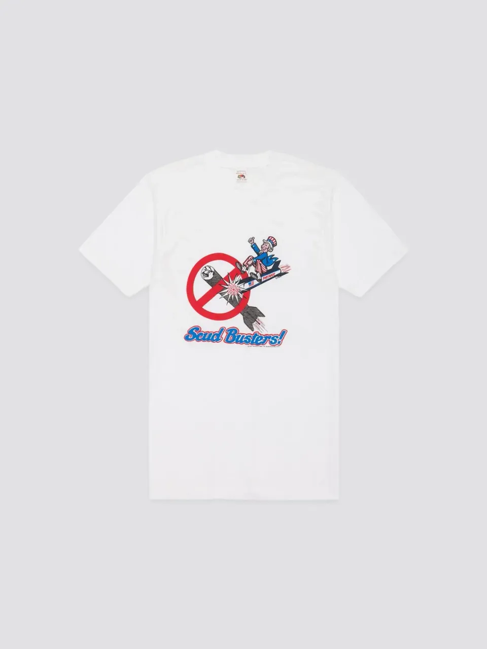 Alpha Industries Scud Busters tricou alb vintage deadstock