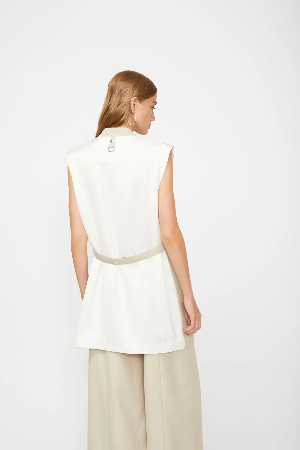 Isabelle Blanche rochie tip taior Taupe poliester
