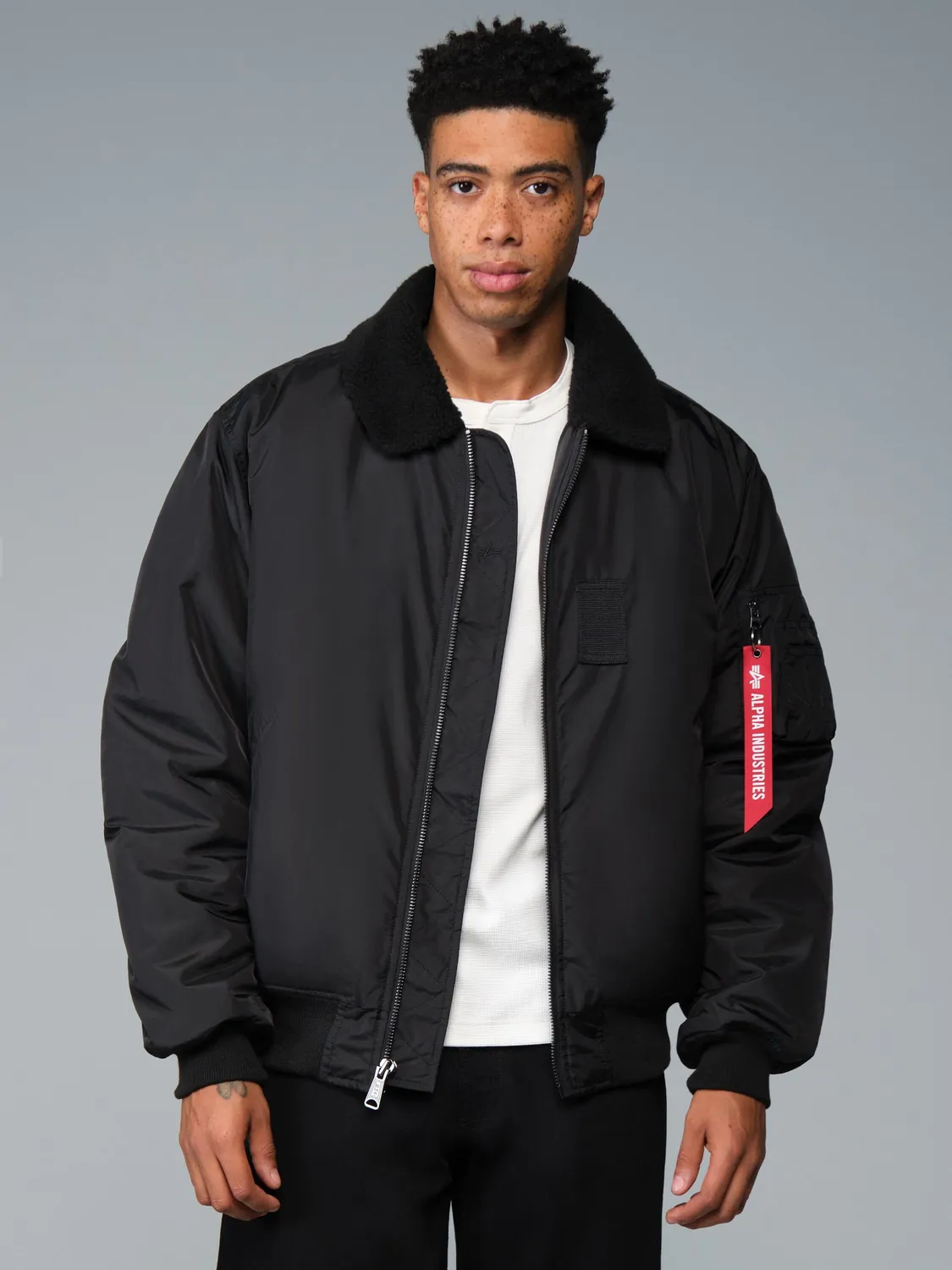 Alpha Industries B-15 Oxford geacă bomber Black groasă