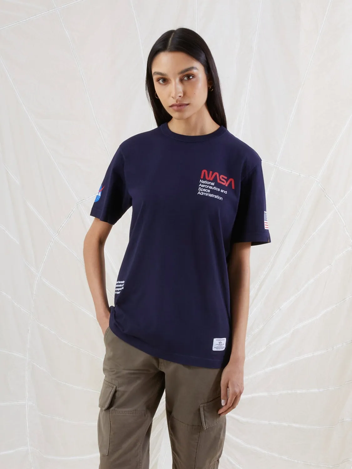 Alpha Industries NASA Worm tricou albastru graphic