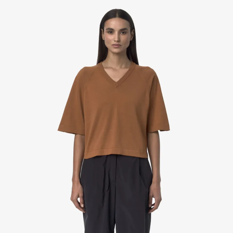 K-Way Marol pulover Brown Bran bumbac damă